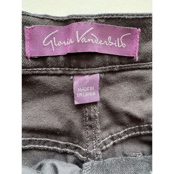 Gloria Vanderbilt Amanda straight leg women's size 10 short missy black jean den - Picture 4 of 7